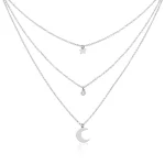 Collier multi rangs Lune & Étoile