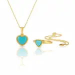 Chevalière Cœur Turquoise