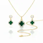 Série Trèfle en Malachite – Élégance et Protection