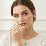 Chevalière Cœur Turquoise – Image 2