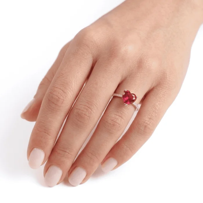 Bague Coeur Rose – Image 2
